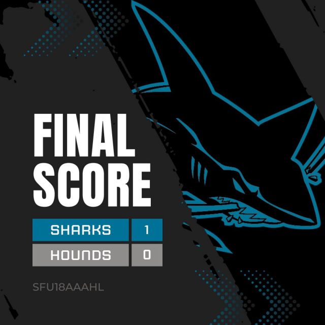 It was a nail biter this afternoon at the Battlefords Arena with the Sharks winning the second game of their weekend series vs. the Notre Dame hounds, 1 to 0.  The Sharks goal was scored by #10, Cambree Legge with the assists coming from her linemates, #21, Tristan Todosichuk and #16, Aidyn Konechny.  #sharkfamily #sfu18aaahl #sfu18aaahl