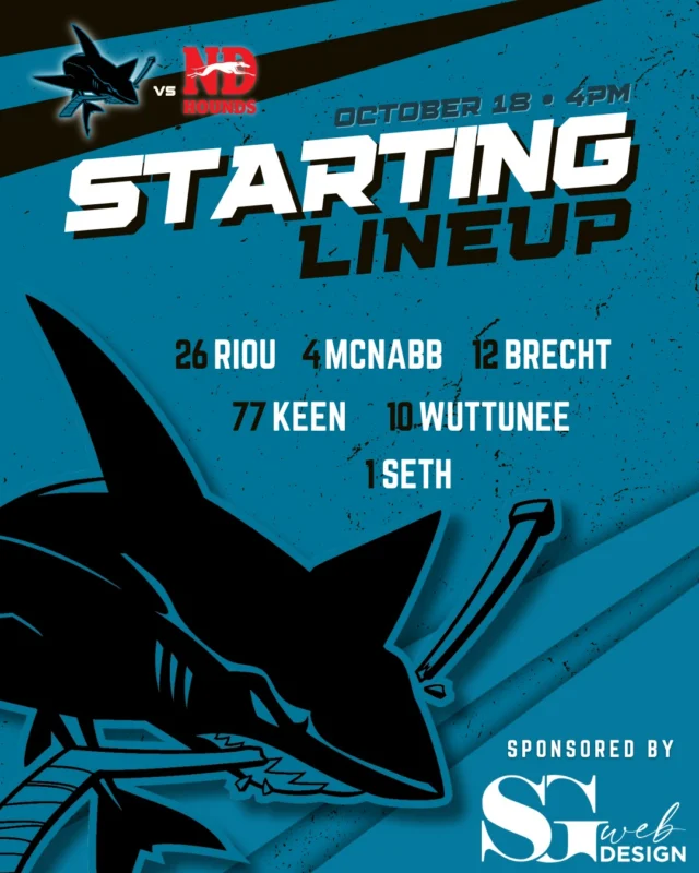 Today's Starting Lineup vs. Notre Dame Hounds ✨ Sponsored by SG Web Design