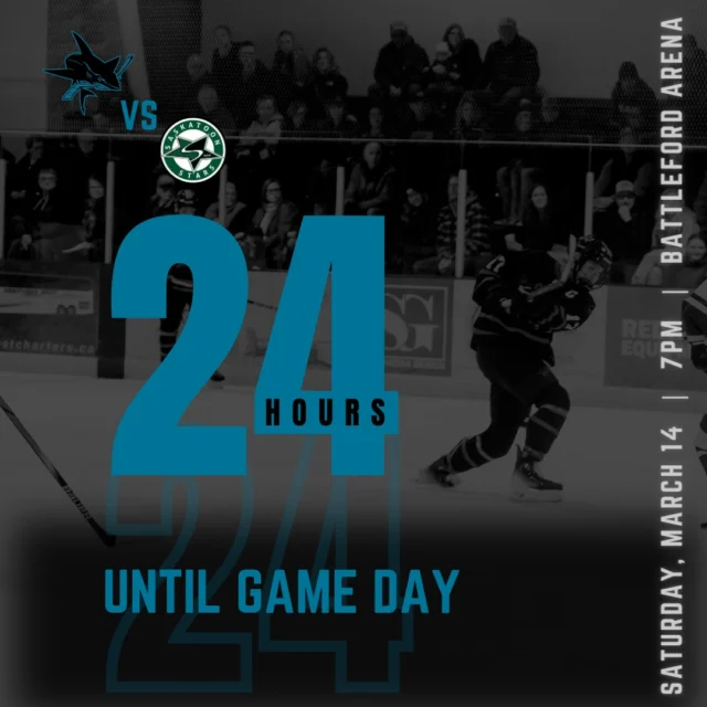 24 HOURS UNTIL GAME 1 OF PLAYOFFS, SHARKS FANS! 🦈  Let's fill the Shark Tank and GET LOUD for your Battlefords WPD Ambulance Sharks!🗓 Saturday, March 14th🕖 7:00 PM📍Battleford Arena🦈 vs Saskatoon Stars💰$1000 50/50 Sponsored by Matrix Law Group!💵 Admission $10 for Adults • Students & Kids are FREE#SFU18AAAHL #AAAhockey #NextUp #SharksHockey #PlayoffHockey